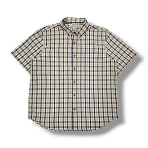 Carhartt Relaxed Fit Green/Brown Plaid Button Down Short Sleeve Shirt Men's XL